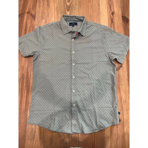 Michael Brandon Other - Men's Michael Brandon Green White Polka Dot Short Sleeve Button Shirt M, 0033 B1